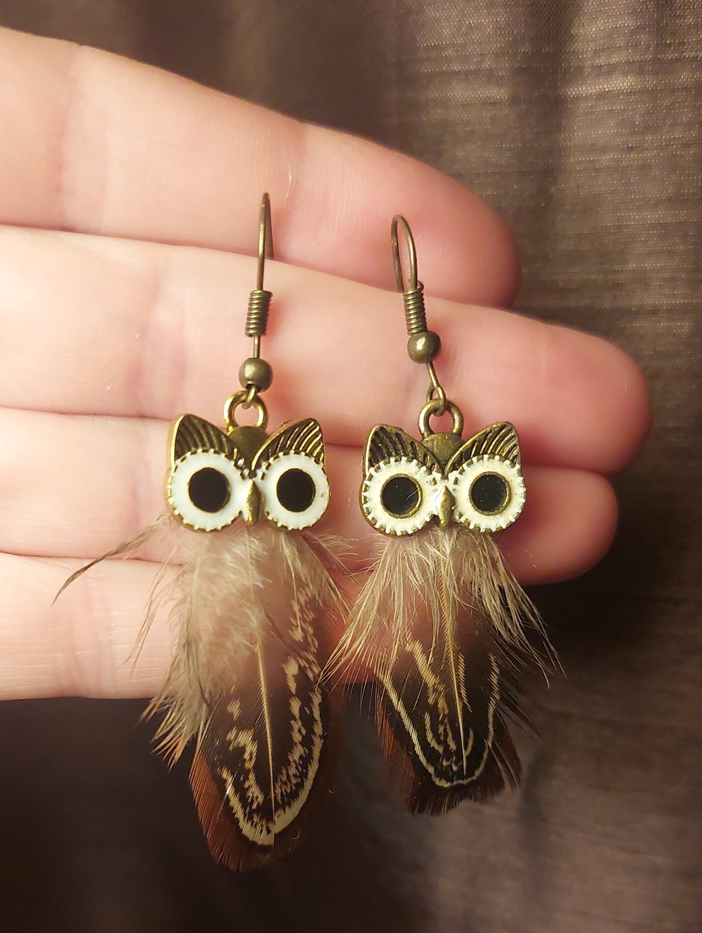 Feathered Owl Earrings